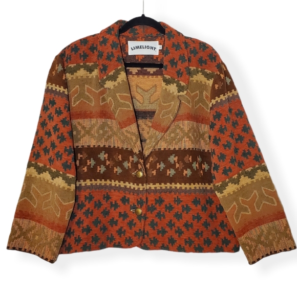 Vintage Limelight Tapestry Cropped Southwest Jacket XL